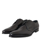 Black Leather Derby Men Formal Shoes Dress