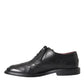 Black Leather Oxford Wingtip Formal Men Shoes