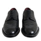 Black Leather Oxford Wingtip Formal Men Shoes
