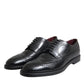 Black Leather Oxford Wingtip Formal Men Shoes