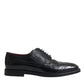 Black Leather Oxford Wingtip Formal Men Shoes