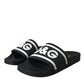 Black White Sandals Rubber Beachwear Shoes