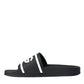Black White Sandals Rubber Beachwear Shoes