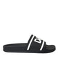 Black White Sandals Rubber Beachwear Shoes