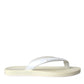White Leather Slides Sandals Beachwear Shoes