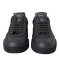 Black Miami Leather Low Top Sneakers Men Shoes