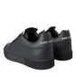 Black Miami Leather Low Top Sneakers Men Shoes