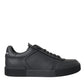 Black Miami Leather Low Top Sneakers Men Shoes