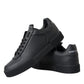 Black Miami Leather Low Top Sneakers Men Shoes