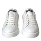 White Black Leather Logo Low Top Sneakers Shoes