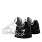 White Black Leather Logo Low Top Sneakers Shoes