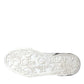 White Black Leather Logo Low Top Sneakers Shoes