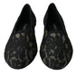 Black Floral Taormina Lace Loafer Flat Shoes