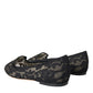 Black Floral Taormina Lace Loafer Flat Shoes