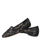 Black Floral Taormina Lace Loafer Flat Shoes