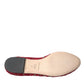 Red Lace Crystal Ballet Loafers Shoes