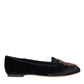 Black Velvet DG Heart Loafers Flats Shoes