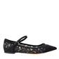 Black Taormina Lace Bellucci Flats Shoes