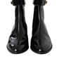 Black Logo Appliqué Leather Ankle Boots Shoes