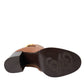 Brown Leather AMORE Heels Ankle Boots Shoes
