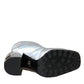 Silver Padded DG Logo Heels Boots Shoes