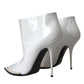 White Pearl Leather Pumps Heels Boots Shoes