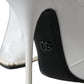 White Pearl Leather Pumps Heels Boots Shoes