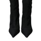 Black Stiletto Heels Denim Ankle Boots Shoes