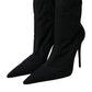 Black Stiletto Heels Denim Ankle Boots Shoes