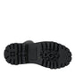 Black Leather Stretch Jersey Boots Shoes