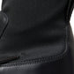 Black Leather Stretch Jersey Boots Shoes
