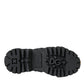 Black Rubber Embellished Trekking Boots Shoes