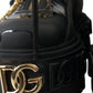 Black Rubber Embellished Trekking Boots Shoes