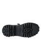 Black White Logo Padded Trekking Boots Shoes