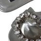 Silver Crystal Leather Flats Sandals Shoes