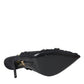Black Tulle Ricamo Heels Slingbacks Shoes