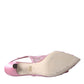 Pink Taormina Lace Crystal Heel Slingbacks Shoes