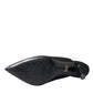 Black Crystal Charmeuse Slingbacks Shoes