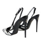 Black White Zebra Leather Slingback Shoes