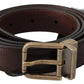 Brown Leather Gold Buckle Men Belt