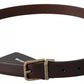 Brown Leather Gold Buckle Men Belt