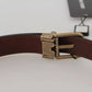 Brown Leather Gold Buckle Men Belt