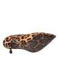 Brown Leopard Calf Hair Heels Pumps Shoes