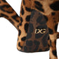 Brown Leopard Calf Hair Heels Pumps Shoes