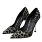 Silver Black Leopard Lurex Heels Pumps Shoes