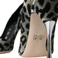 Silver Black Leopard Lurex Heels Pumps Shoes