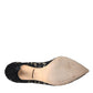 Black Taormina Lace Crystal Heel Pumps Shoes