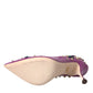 Purple Embellished High Heels Pumps Shoes