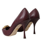 Bordeaux Leather Heart DEVOTION Pumps Shoes