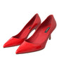 Red Patent Leather Kitten Heels Pumps Shoes
